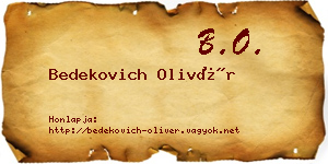 Bedekovich Olivér névjegykártya